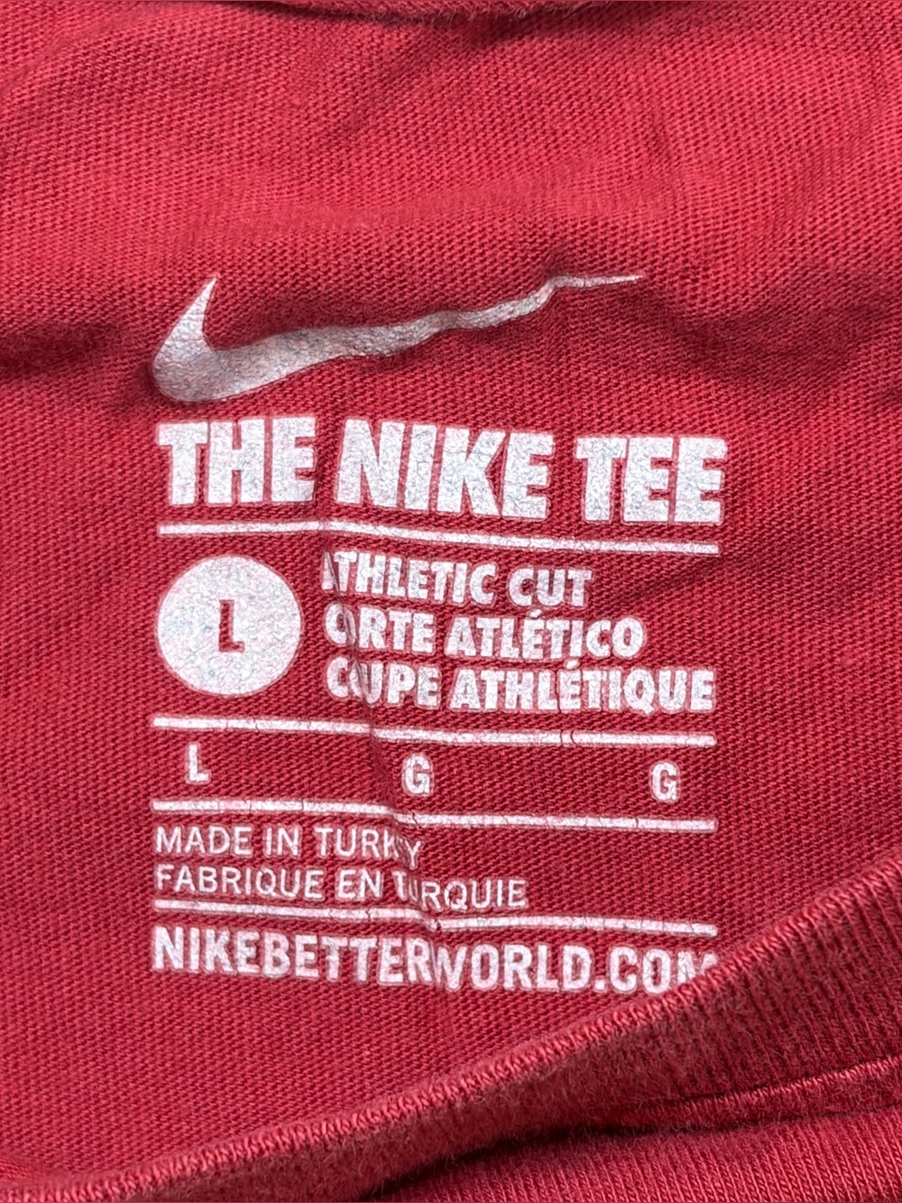 Nike FC Barcelona FCB Shield Graphic Garnet Soccer T-Shirt sz Large futbol - Picture 4 of 7